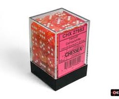 Festive Dahlia/white Luminary 12mm d6 Dice Block (36 dice)